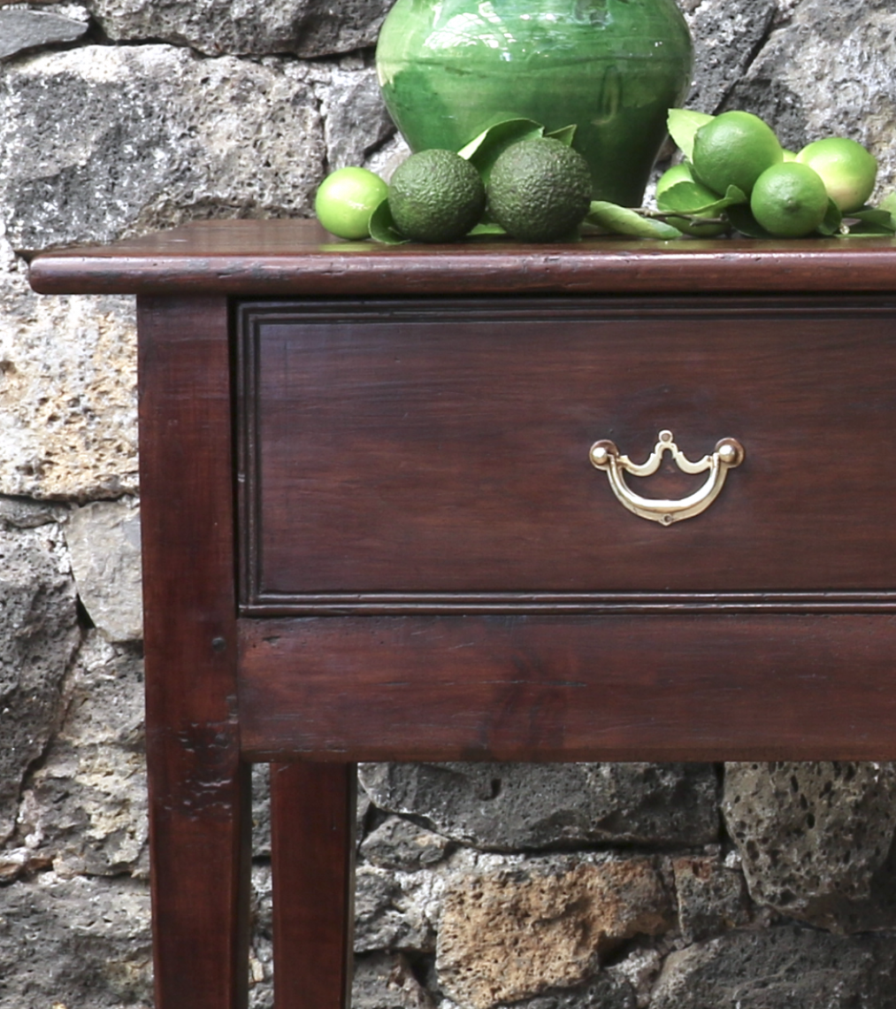 Louis XV Dark Cherrywood Side Table or Breton Server